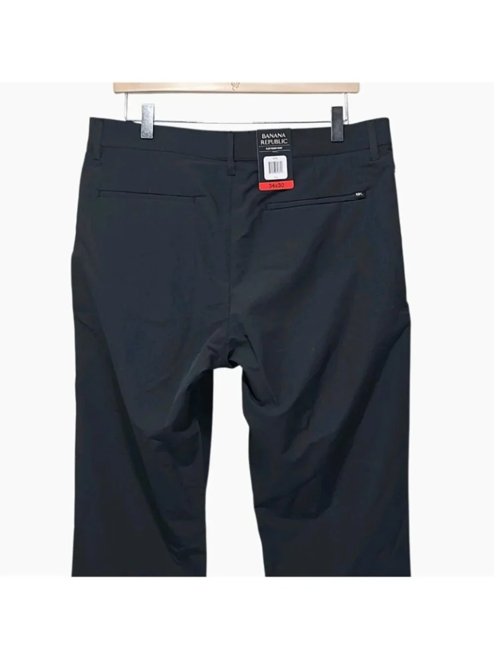 Banana Republic Flat Front Lightweight Pant Men's 34 x 30 Black Color